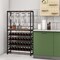 Freestanding Wine Bakers Rack With 4-tier Wine Storage and 4 Rows of Stemware Racks
